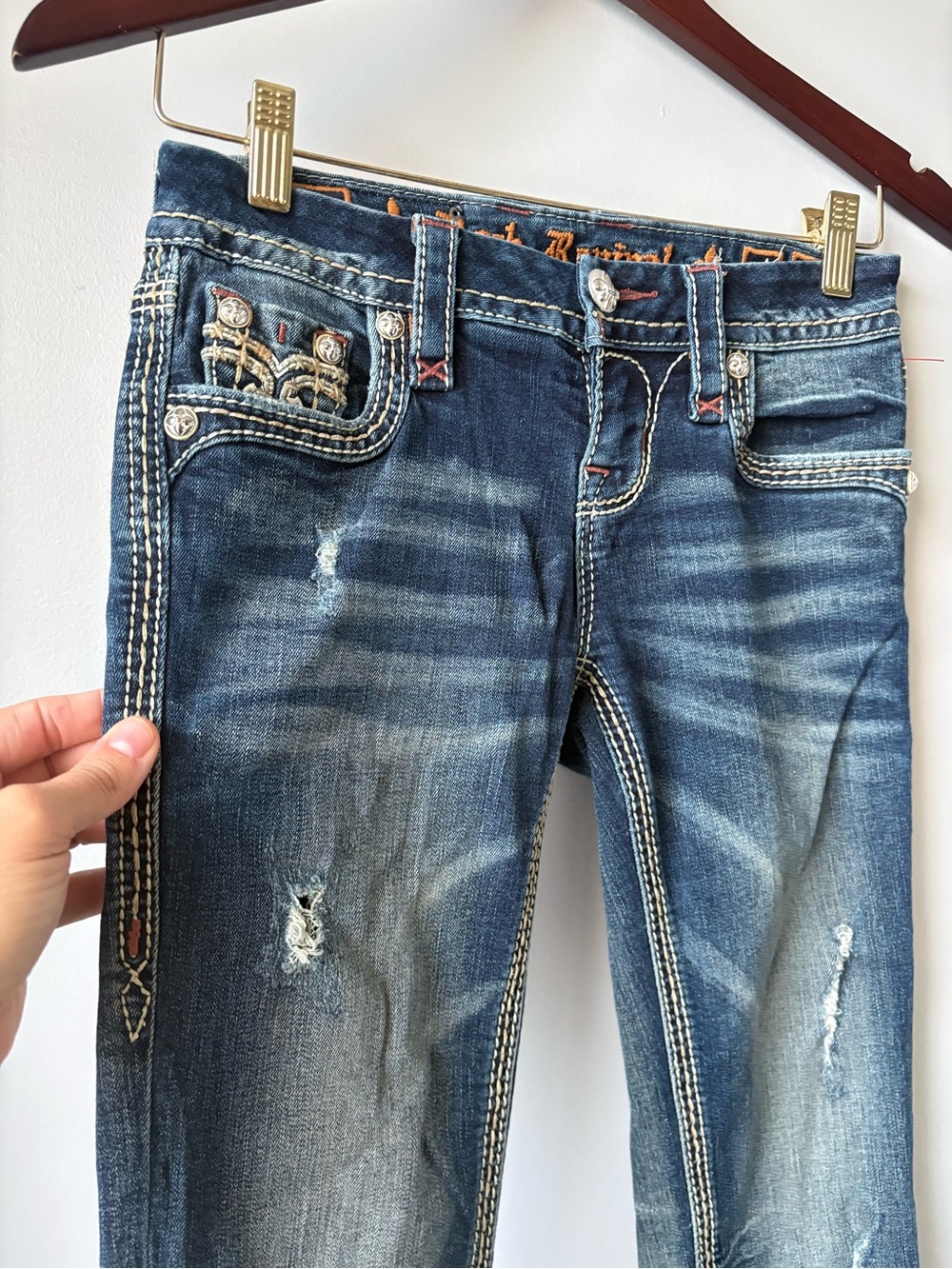 Rock Revival Women's "Raven" low rise Skinny Jeans size 25 - Picture 2 of 9